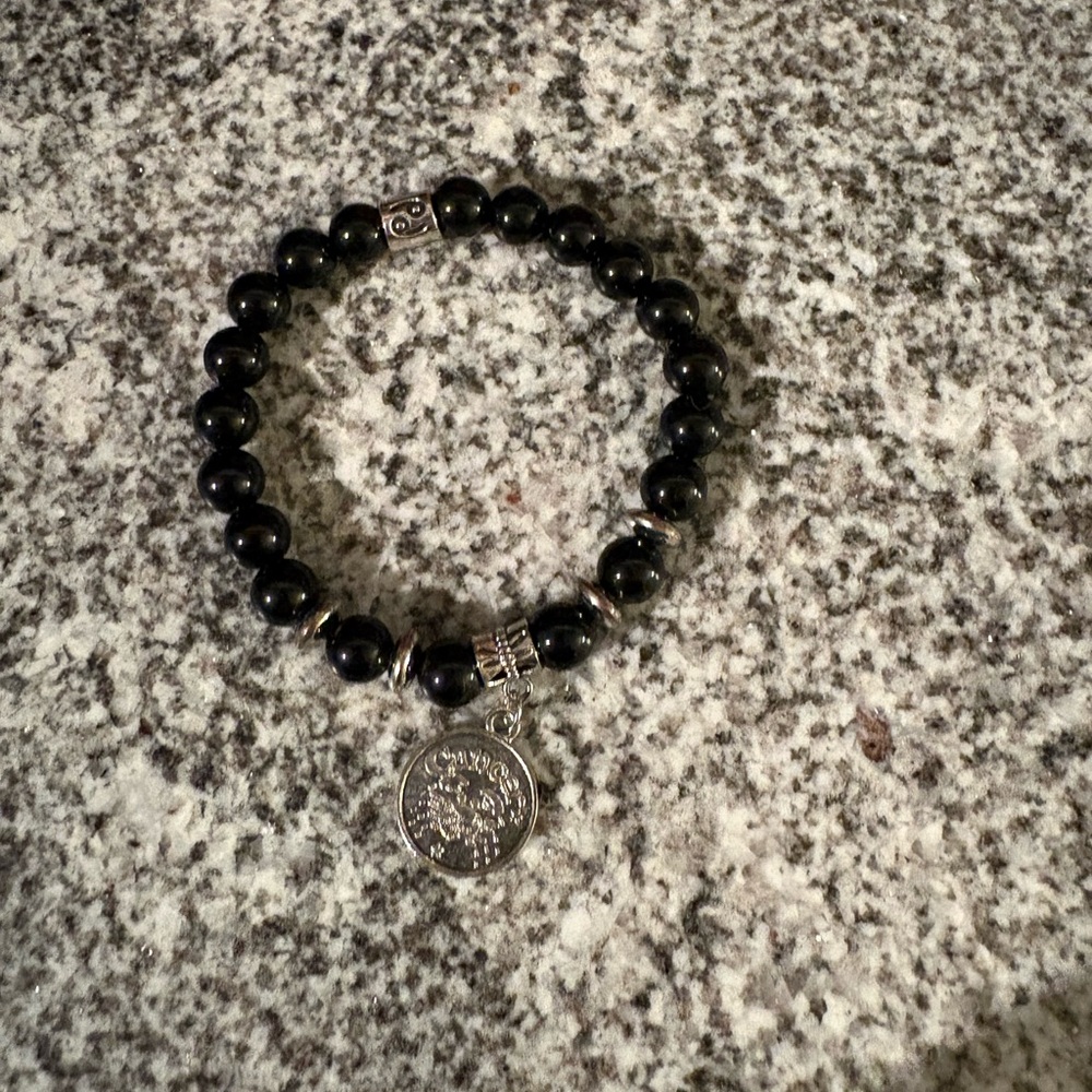 Obsidian zodiac bracelet